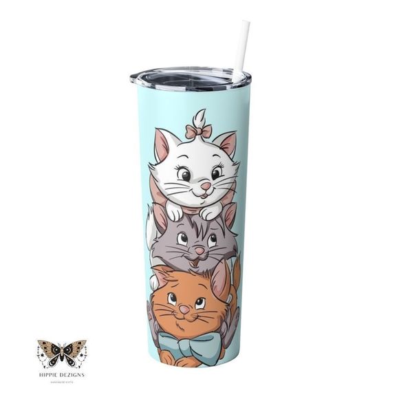 The Aristocats 20oz Steel Tumbler With Lid & Straw - Picture 13 of 14